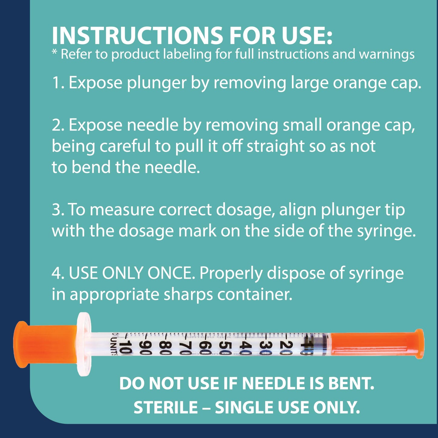 TRUEplus Single-Use Insulin Syringes, 31G, 0.3cc, 5/16 Inch, 100 Count