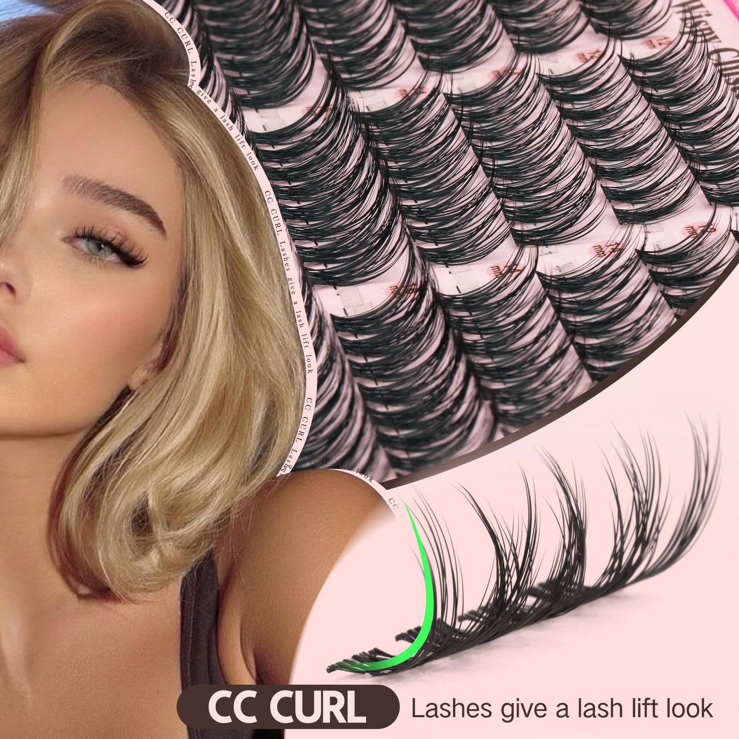 Goddvenus Brown Wispy Eye Lash Clusters Kit Natural Cluster Eyelash Extensions Kit False Eyelash Clusters Fluffy DIY Individual Lash Extensions Kit C Curl