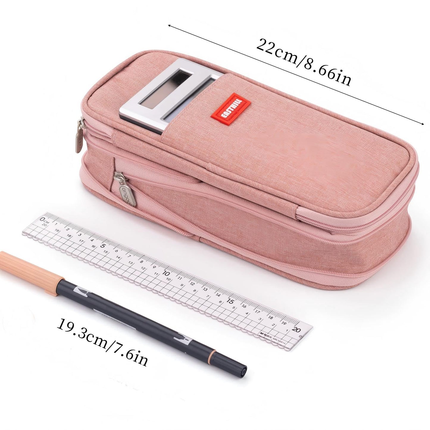 EASTHILL Big Capacity Pencil Case Large Pencil Pouch Stationery Pen Bag for Teen Girls-Green