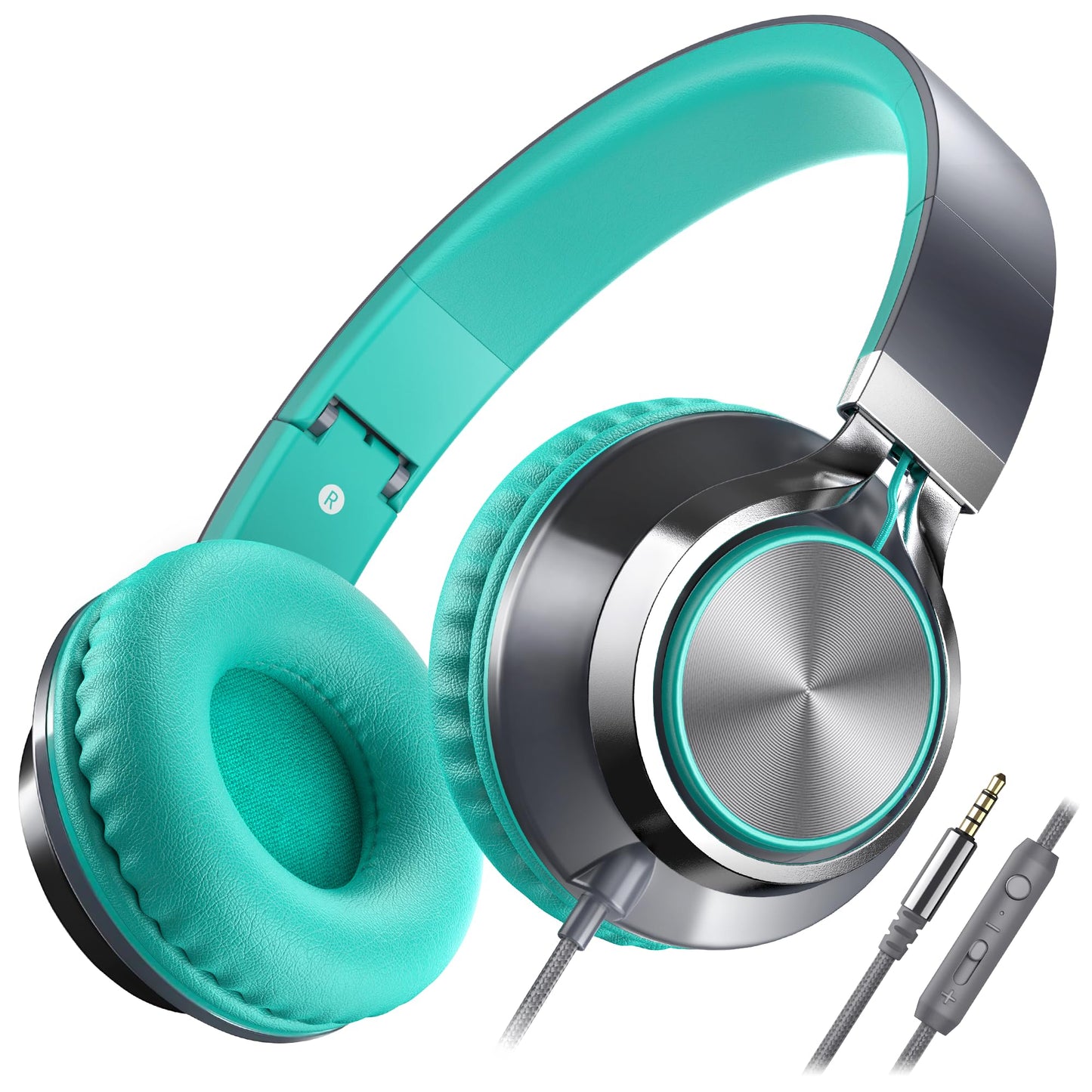 AILIHEN C8 Kids Wired Headphones with Mic for School, 3.5mm Jack, BlackBlue