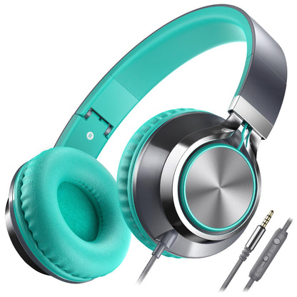 AILIHEN C8 Kids Wired Headphones with Mic for School, 3.5mm Jack, BlackBlue