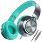 AILIHEN C8 Kids Wired Headphones with Mic for School, 3.5mm Jack, BlackBlue