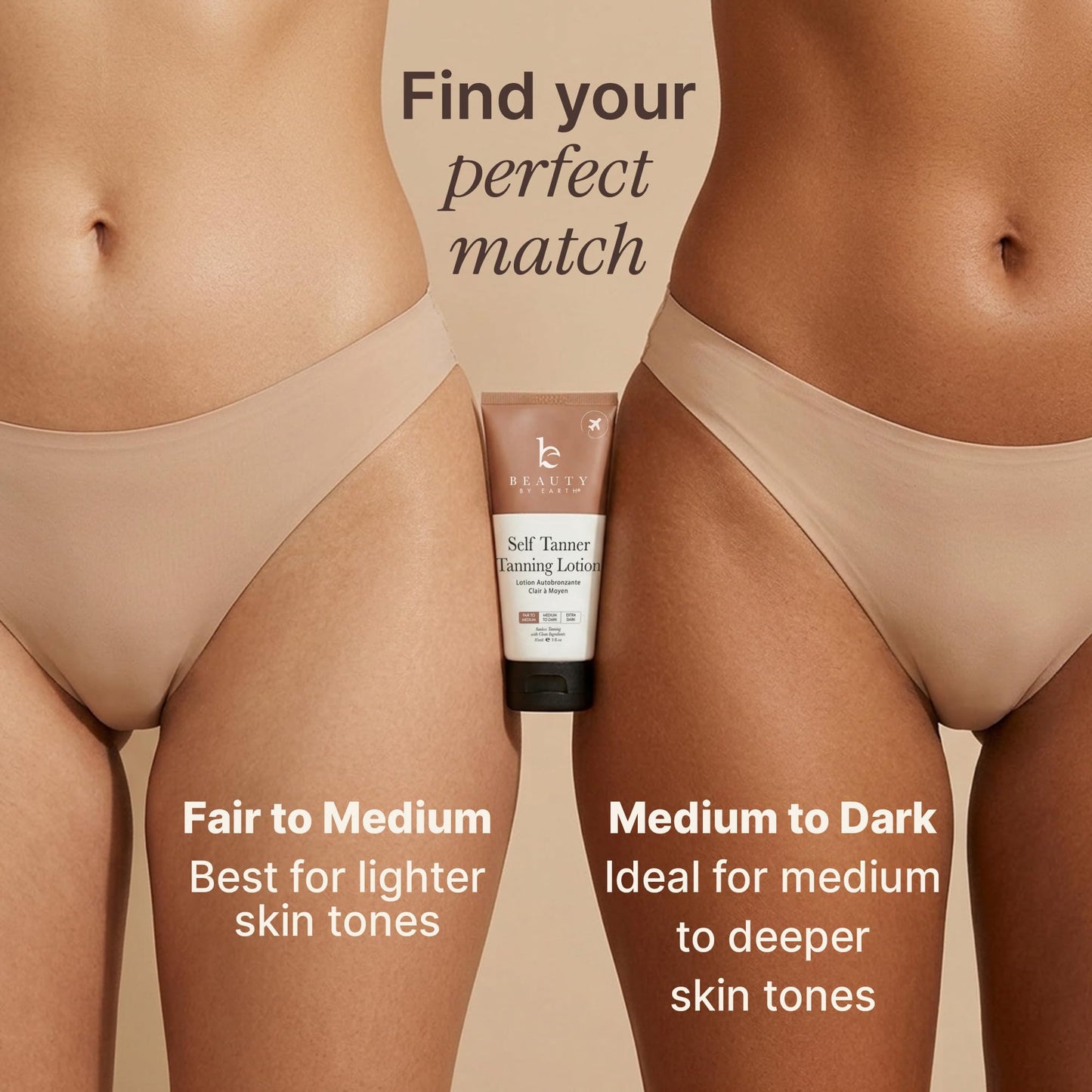 Beauty by Earth Self Tanner - USA Made with Natural & Organic Ingredients