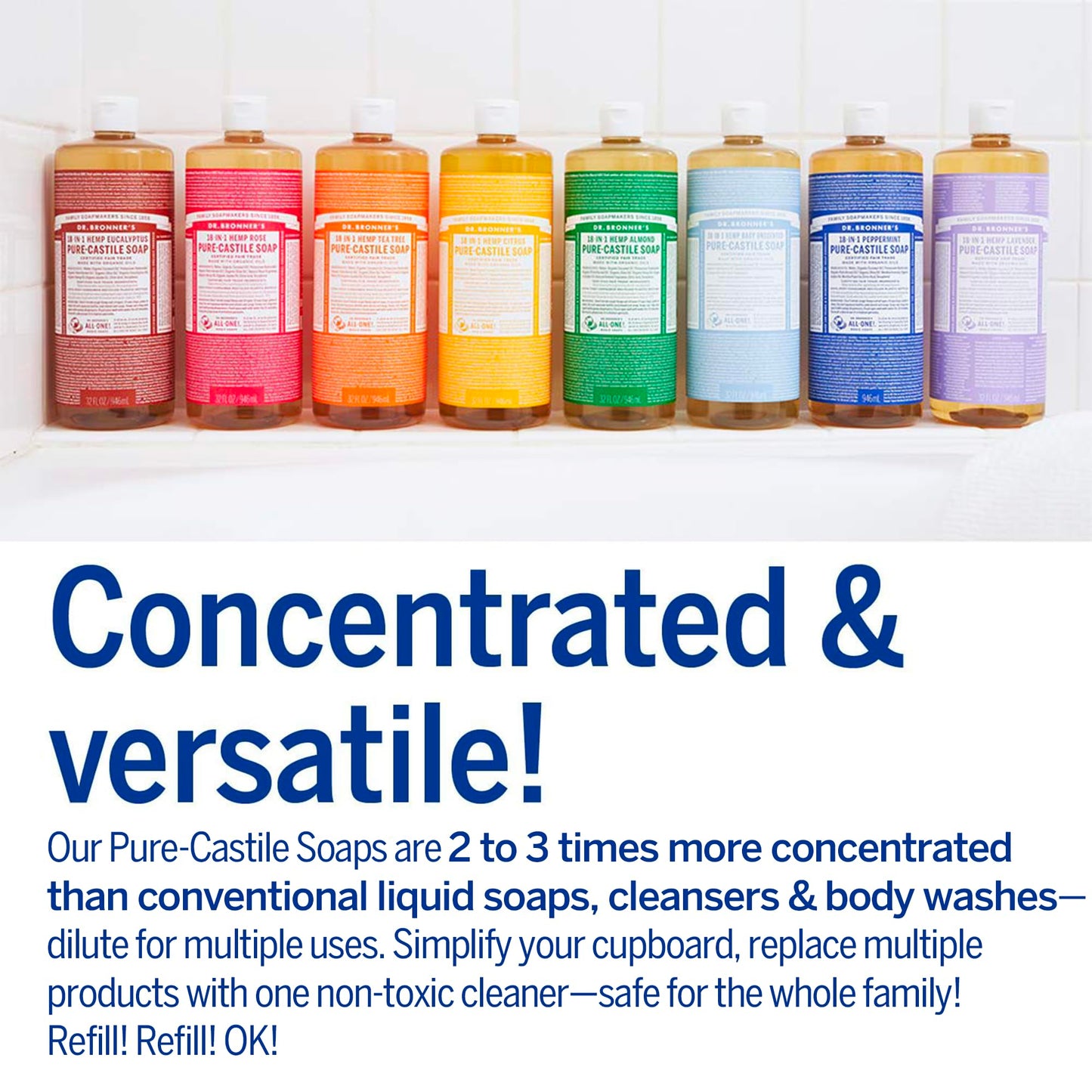 Dr. Bronner's Peppermint Pure-Castile Liquid Soap, Hand Soap, 32 oz