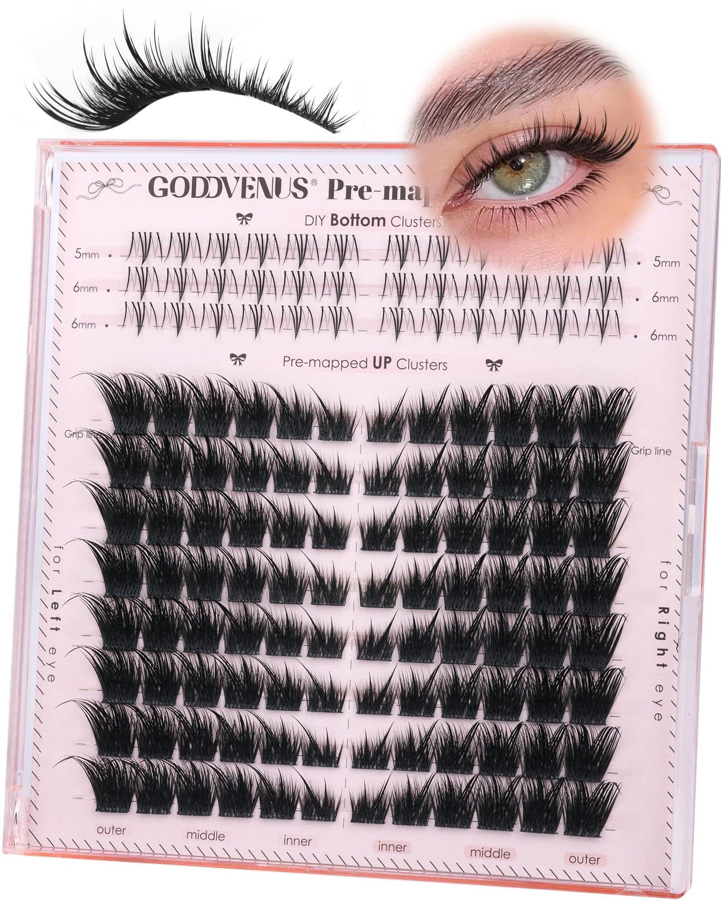 Goddvenus Pre-made Spikes Lash Clusters Wispy Manga Eyelash Clusters