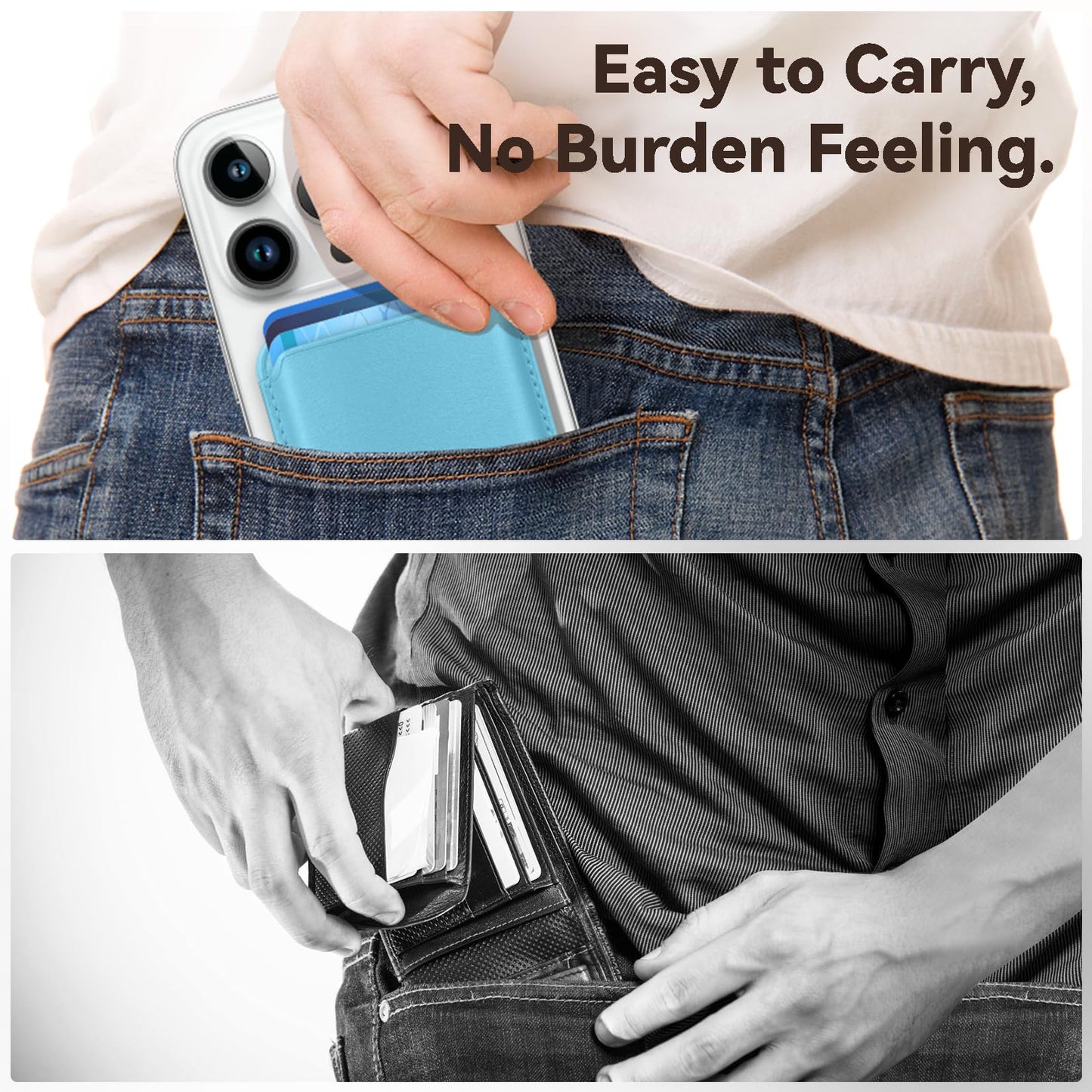 Magnetic Wallet Cell Phone Card Holder for Phone Case with Mag-Safe