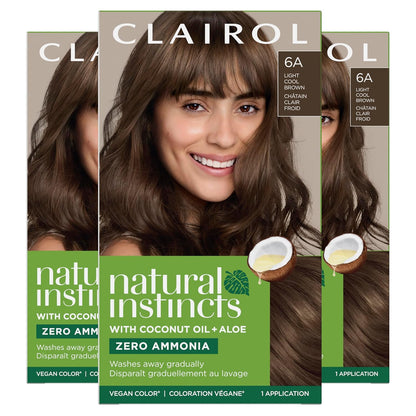 Clairol Natural Instincts Demi-Permanent Hair Dye, 4 Dark Brown | 1 Pack
