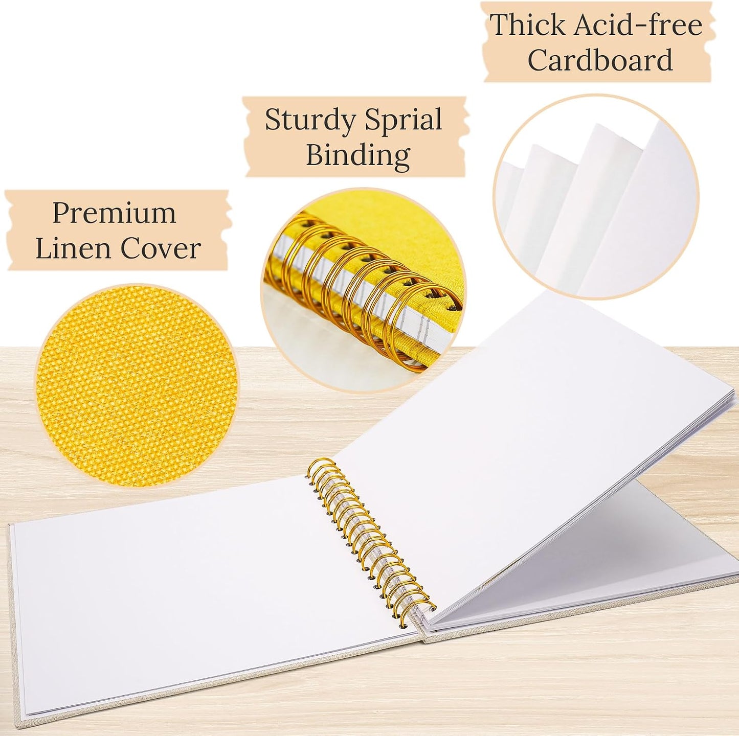 12"x12" Scrapbook Photo Album Linen Cover 40 Sheets 80 Pages White Paper