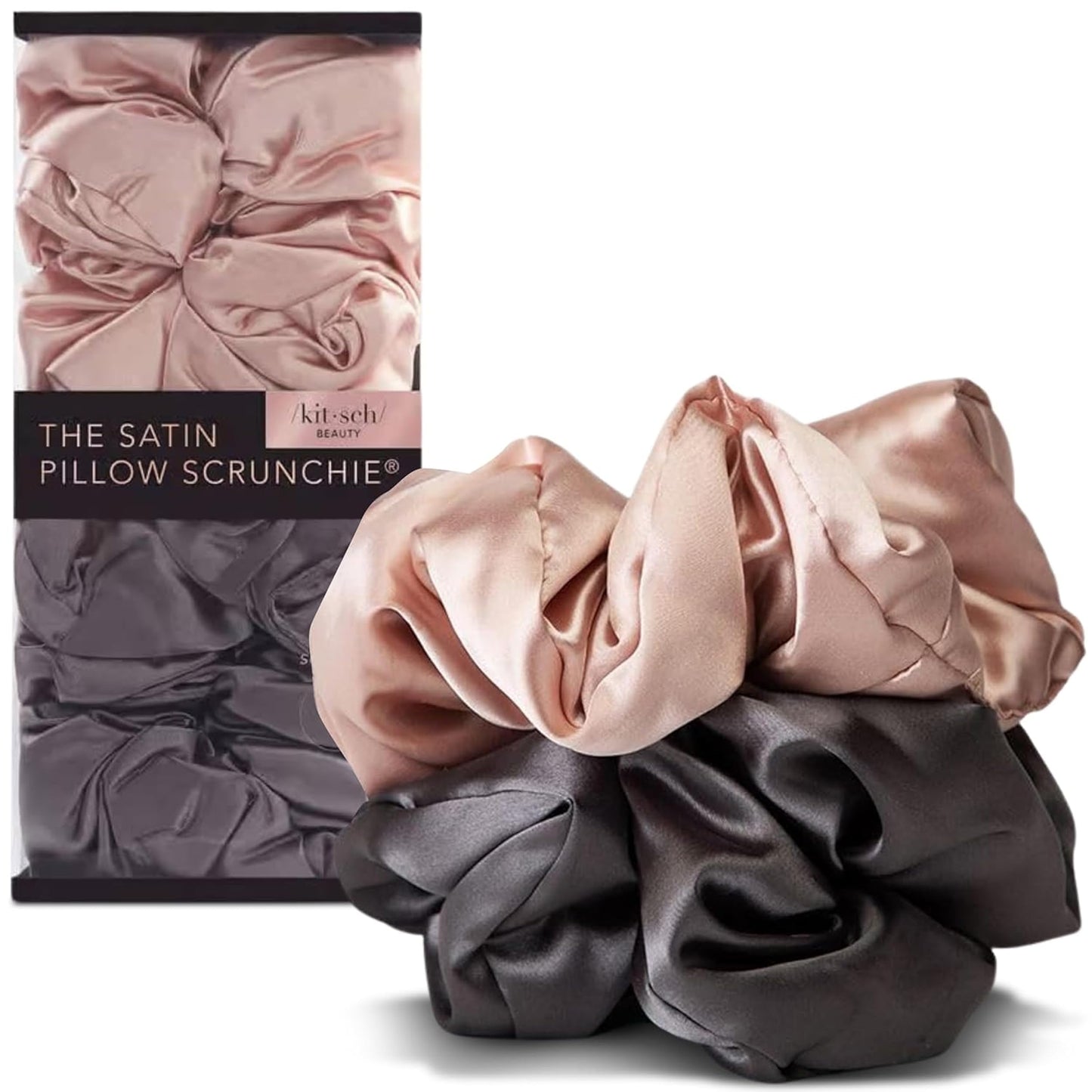 Kitsch Ultra-Petite Satin Scrunchies for Women - Eucalyptus, 6pcs