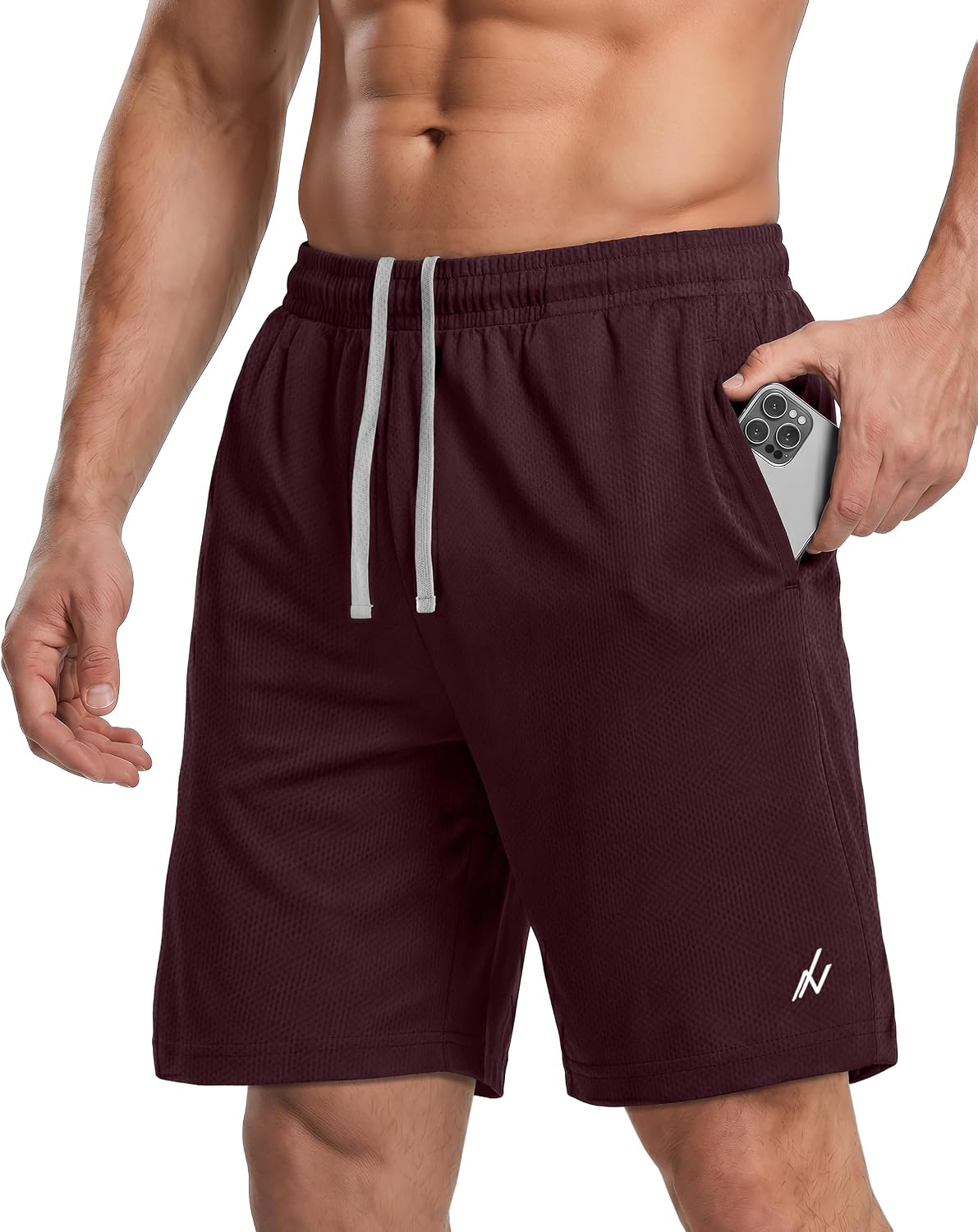Breathable Mesh Mens Athletic Shorts Loose-Fit Quick Dry Running Gym Shorts