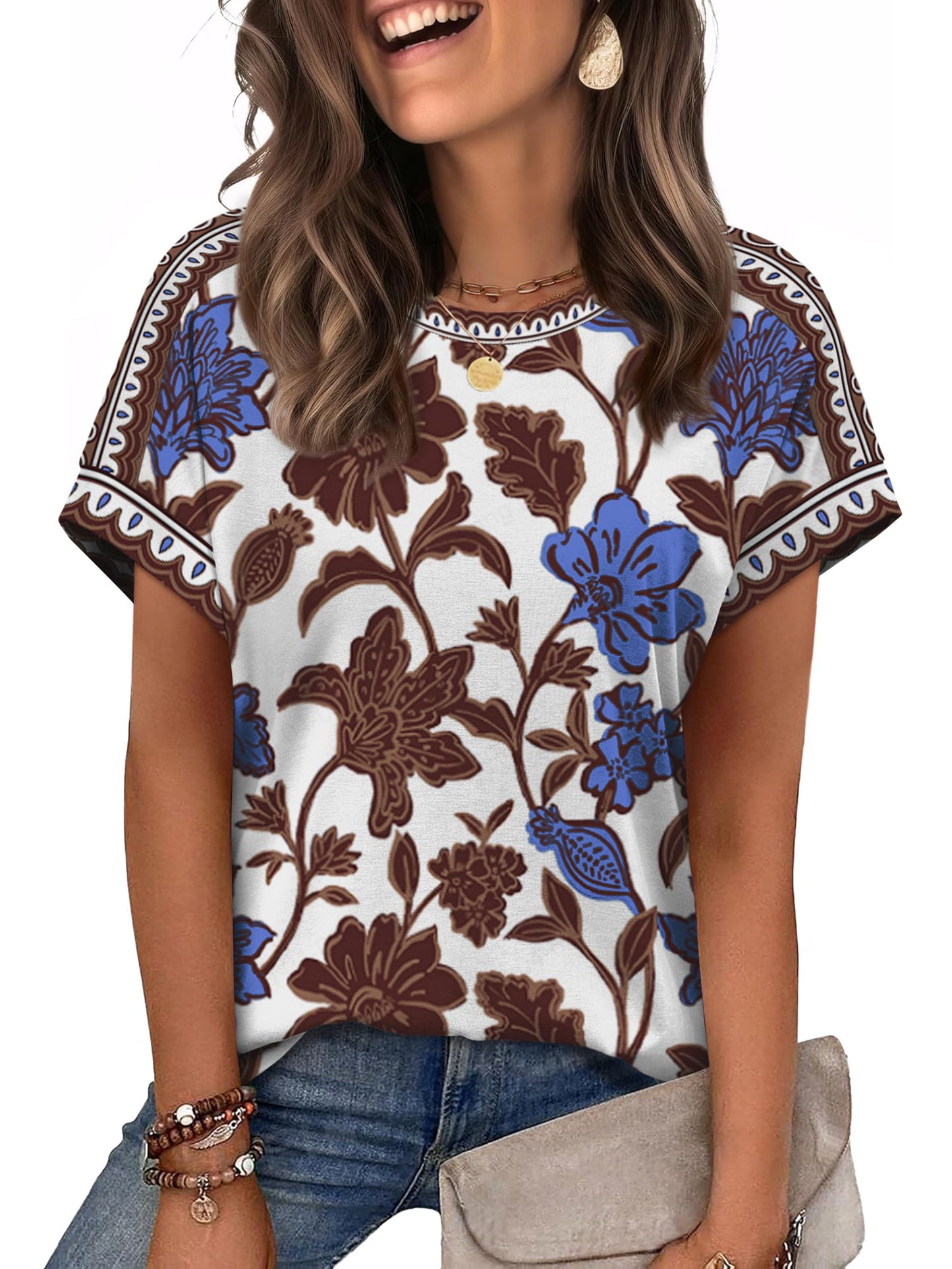 WIHOLL Womens Tops Short Sleeve Shirts Summer Outfits 2026 Spring Dressy Casual Clothes Clothing