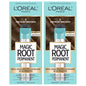 L'Oreal Paris Magic Root Permanent Hair Color Kit, 100% Gray Hair Coverage In Just 10 Minutes, Precision Brush Applicator for Seamless Application, 4 Dark Brown (2 Count)