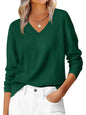 ANRABESS Women’s Fall Long Sleeve V Neck Lightweight Sweaters Top