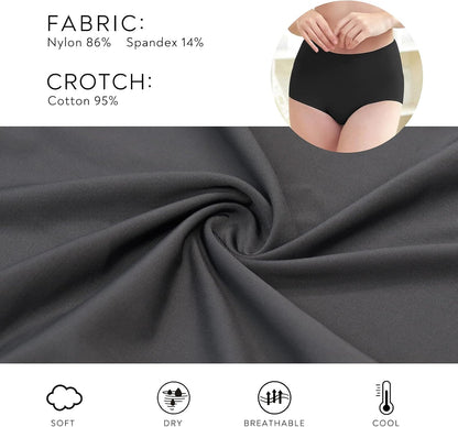 FallSweet No Show High Waist Briefs Underwear for Women Seamless Panties