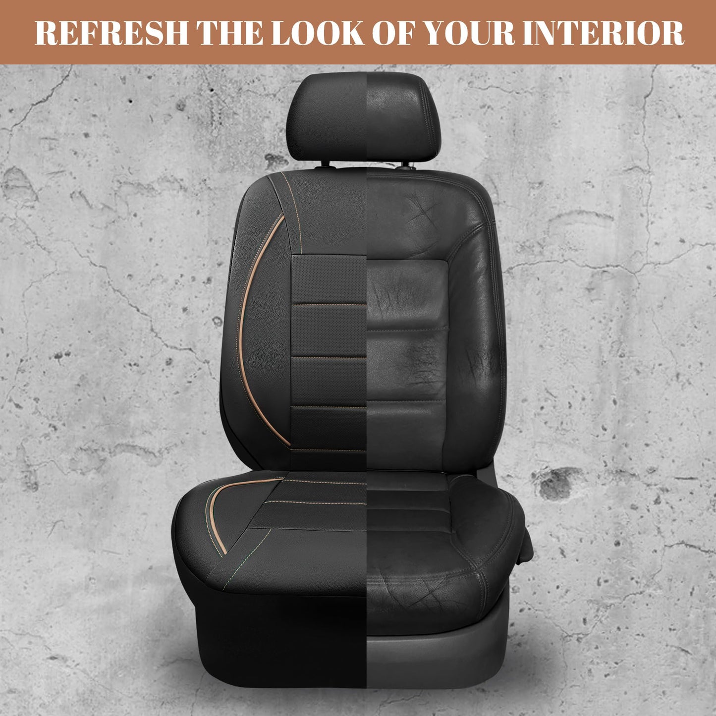 CAR PASS Universal FIT Piping Leather Car Seat Cover, for suvs,Van,Trucks,Airbag Compatible,Inside Zipper Design and Reserved Opening Holes (Full Set, Black and Red)