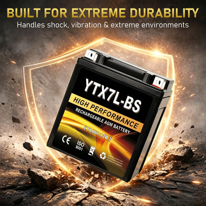 YTX14AH-BS 12V 12Ah Motorcycle Battery, 220CCA Rechargeable Maintenance Free Sealed AGM Battery, Powersport Replacement for ATV, UTV, Scooter
