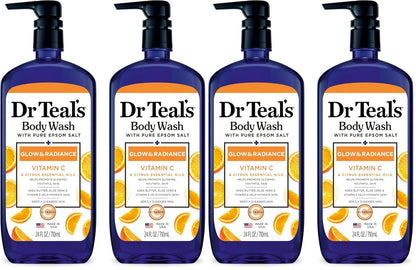 Dr Teal's Body Wash with Pure Epsom Salt, Relax & Relief with Eucalyptus & Spearmint, 24 fl oz (Pack of 2)