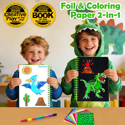 FUNNYB&G Foil Art Craft Kit for Kids, Sparkly Birthday Gift Toy for Boys