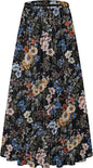 NASHALYLY Women's Chiffon Elastic High Waist Pleated A-Line Maxi Skirts