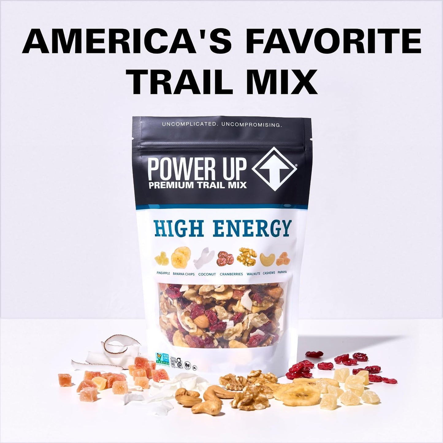 Power Up Trail Mix, Mega Omega Trail Mix, Non-GMO, Vegan, Gluten Free, No Artificial Ingredients, Gourmet Nut, 14 Ounce Bag