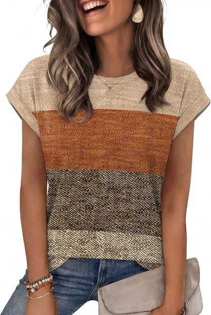 Alaroo Womens Summer Tops Short Sleeve Shirts Crew Neck Tshirt Cute Trendy Tunic Blouses (S-3XL)
