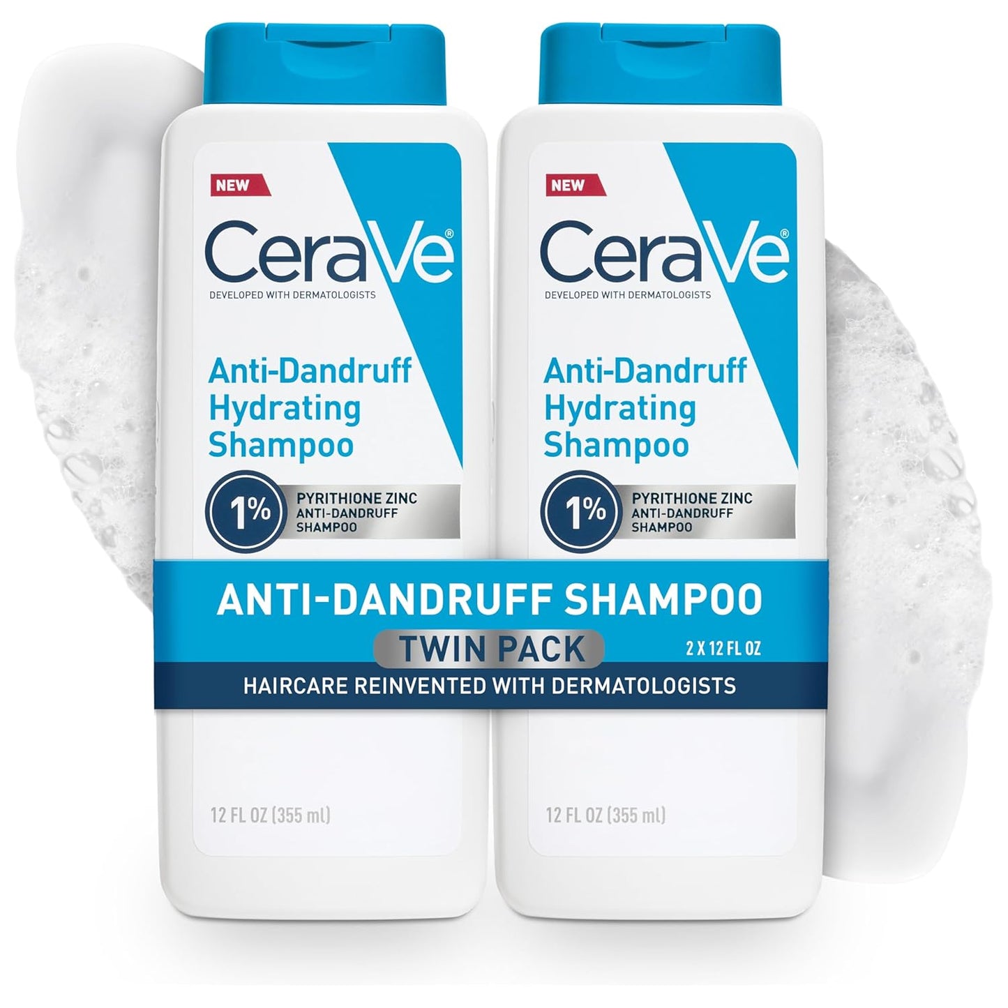 CeraVe Hydrating Anti Dandruff Shampoo, Itchy Scalp Treatment, 12oz