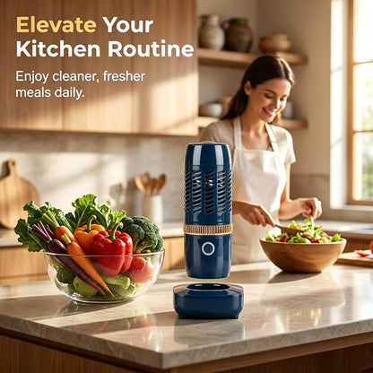 Vegetable Fruit Cleaner Machine, Portable Waterproof Purifier Device Blue