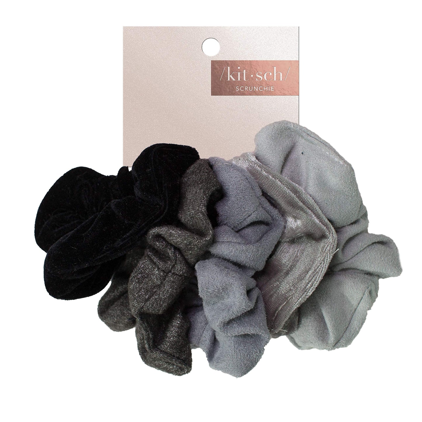 Kitsch Ultra-Petite Satin Scrunchies for Women - Eucalyptus, 6pcs