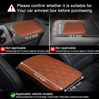 Amiss Car Center Console Cover, Upgraded Leather Car Armrest Cushion with 2 Storage Pockets, Universal Waterproof Cushion Pad, Non-Slip Car Interior Accessories, Fits Most Sedans SUVs Trucks (Black)