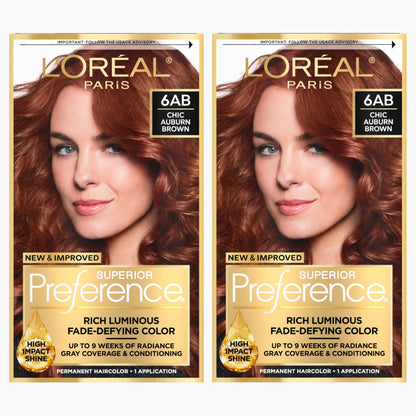 L'Oreal Paris Superior Preference Luminous Fade-Defying Permanent Hair Color, Hair Dye For Up to 9 Weeks of Radiance, Medium Brown 5, 1 Hair Dye Kit
