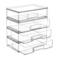 Vtopmart 2 Pack Small Clear Stackable Storage Drawers for Desk, Countertop