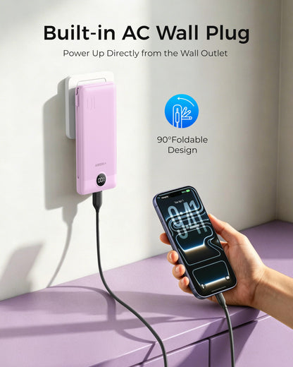 VEGER Portable Charger for iPhone, Power Bank Built in Cables and Wall Plug