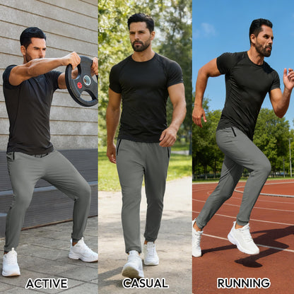 Mens Sweatpants with Zipper Pockets Lightweight Athletic Joggers for Workout Running Gym Track Casual Wear