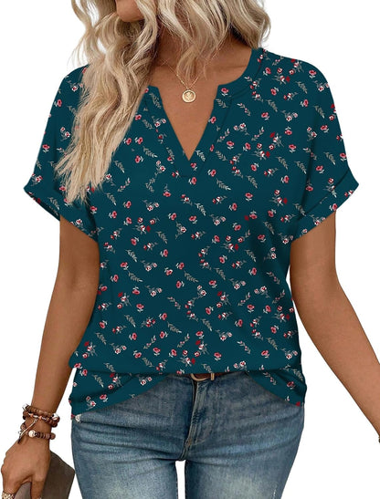 WIHOLL Womens Blouses Spring Tops Short Sleeve Shirts Dressy Casual Summer Vacation Fashion Clothing 2026