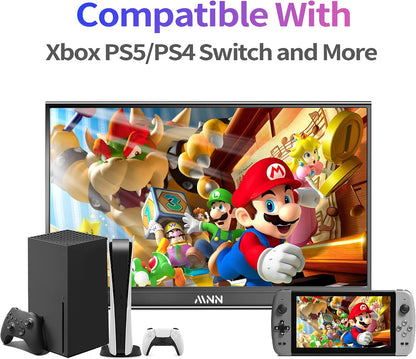 MNN 15.6" FHD 60Hz Portable Monitor USB-C HDMI IPS HDR Gaming Laptop