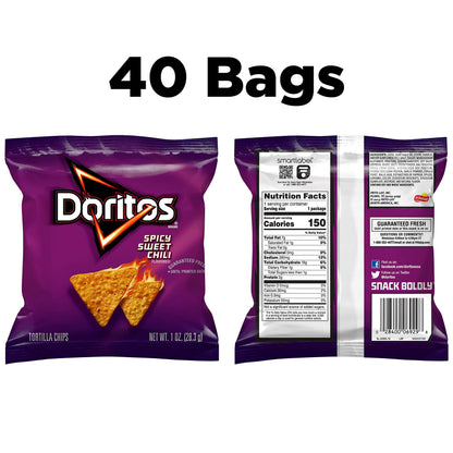 Doritos Flavored Tortilla Chips, Nacho Cheese, 1 Ounce (Pack of 40)