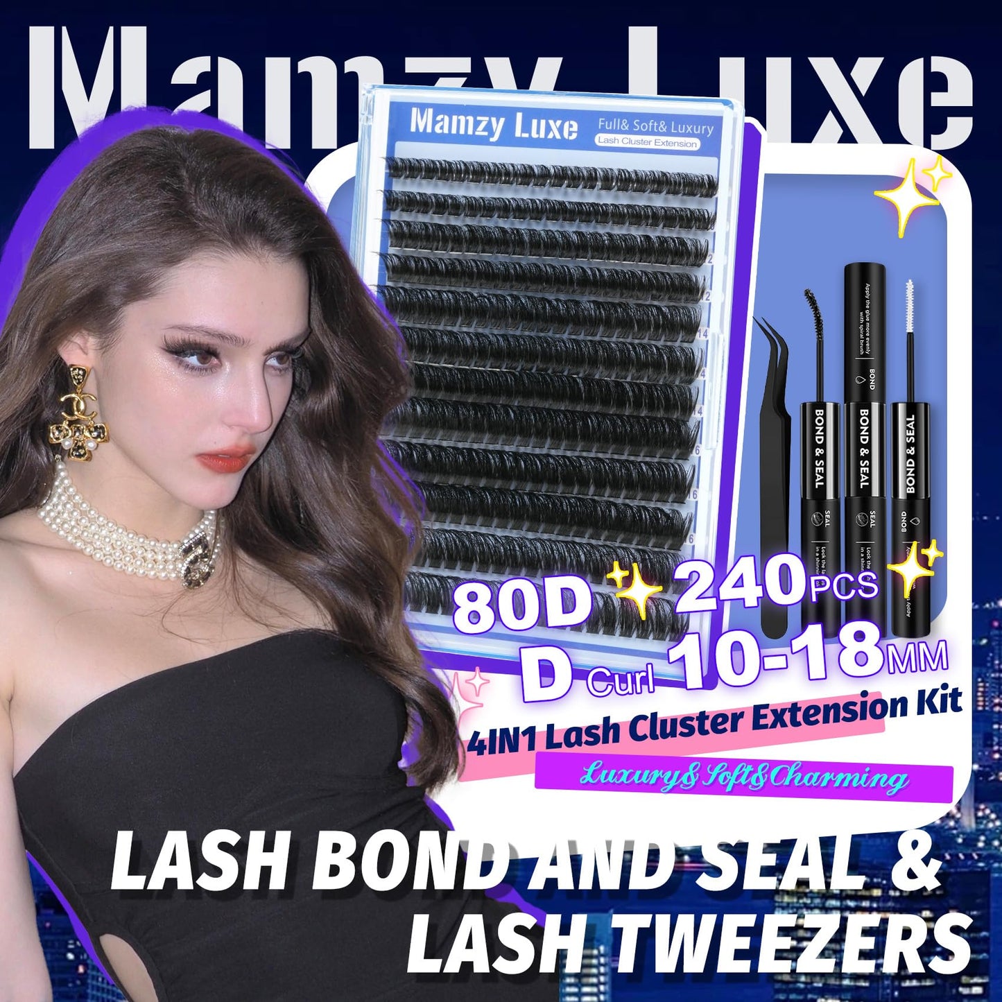 Lash Clusters Wispy 100D Eyelash Clusters 10-18mm Fluff Cluster Eyelash Extensions D Curl No Plastic Feel Individual Lashes Extension 204 Pcs Versatile False Eyelashes Clusters