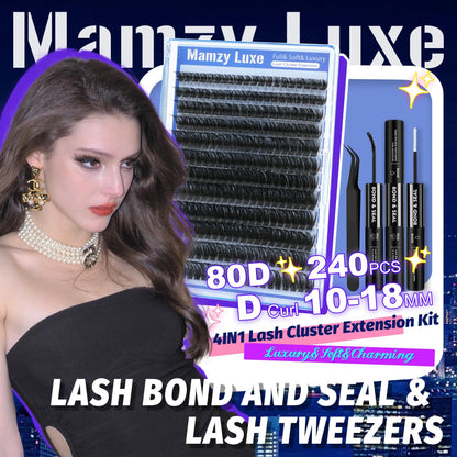 Lash Clusters Wispy 100D Eyelash Clusters 10-18mm Fluff Cluster Eyelash Extensions D Curl No Plastic Feel Individual Lashes Extension 204 Pcs Versatile False Eyelashes Clusters