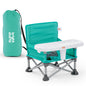 Bright Starts Pop 'N Sit Portable Booster, Indoor/Outdoor Use, Floor Seat with Feeding Tray, Teal, 6 Mos - 3 Yrs