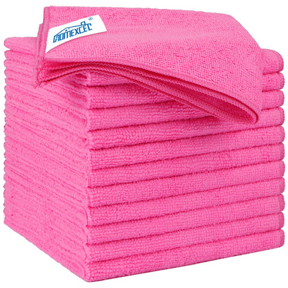 HOMEXCEL Microfiber Cleaning Cloth 12 Pack, 12.5 x 12.5 inch Microfiber Towels for Cars, Ultra Absorbent Washing Cloth, Lint Free Streak Free Cleaning Rags for Car, Kitchen, and Window (Grey)