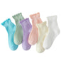 Hstyle 6 Pairs of Ruffle Socks Women, Cute Ruffle Ankle Socks