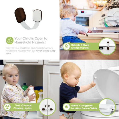 SKYLA HOMES Child Safety Cabinet Locks, White, 8 Pack