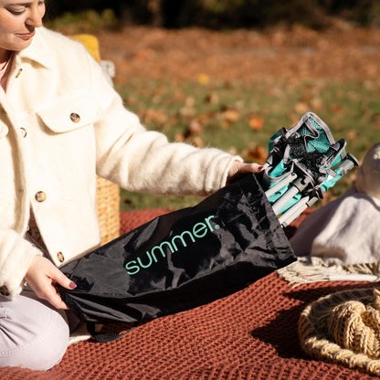 Bright Starts Pop 'N Sit Portable Booster, Indoor/Outdoor Use, Floor Seat with Feeding Tray, Teal, 6 Mos - 3 Yrs