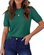 RUMIA Short Sleeve Sweater for Women Lightweight Business Casual Tops