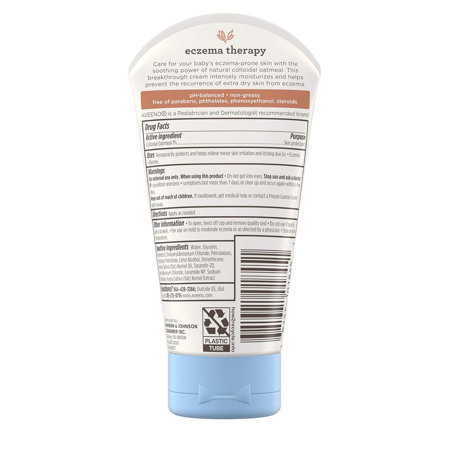 Aveeno Baby Eczema Therapy Moisturizing Cream for Dry, Itchy Skin, 7.3 oz