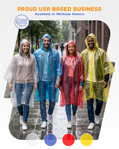 Hagon PRO Disposable Rain Ponchos for Adults (5 Pack)