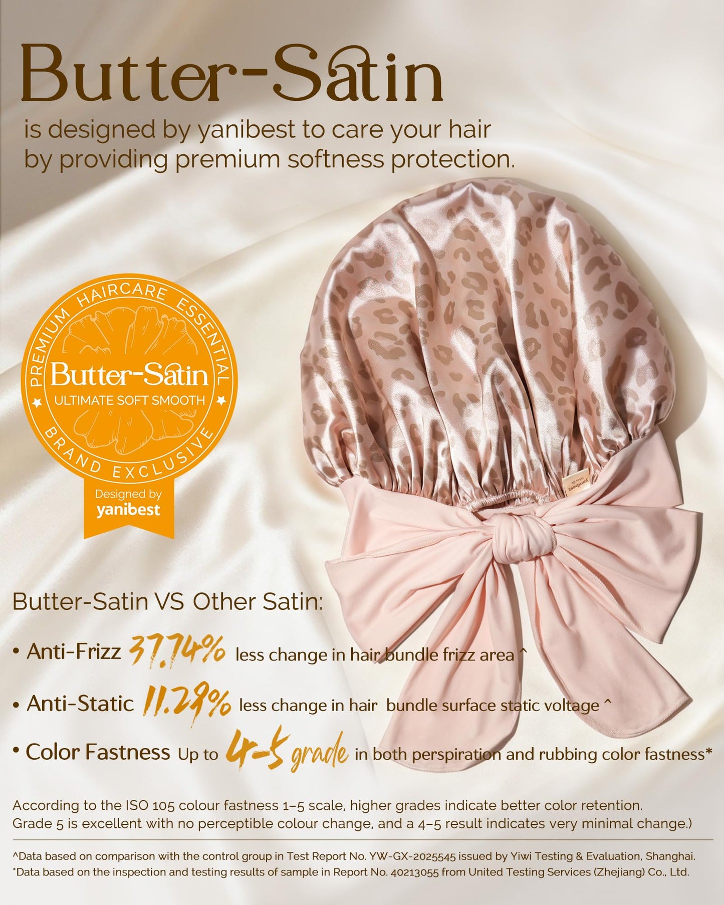 YANIBEST Adjustable Silk Bonnet for Sleeping Women Double Layer Satin Bonnet Reduce Friction Prevent Frizz Curly Hair