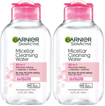 Garnier Micellar Water, Hydrating Facial Cleanser & Makeup Remover, Suitable for Sensitive Skin, Vegan, Cruelty Free, 13.5 Fl Oz (400mL), 1 Count
