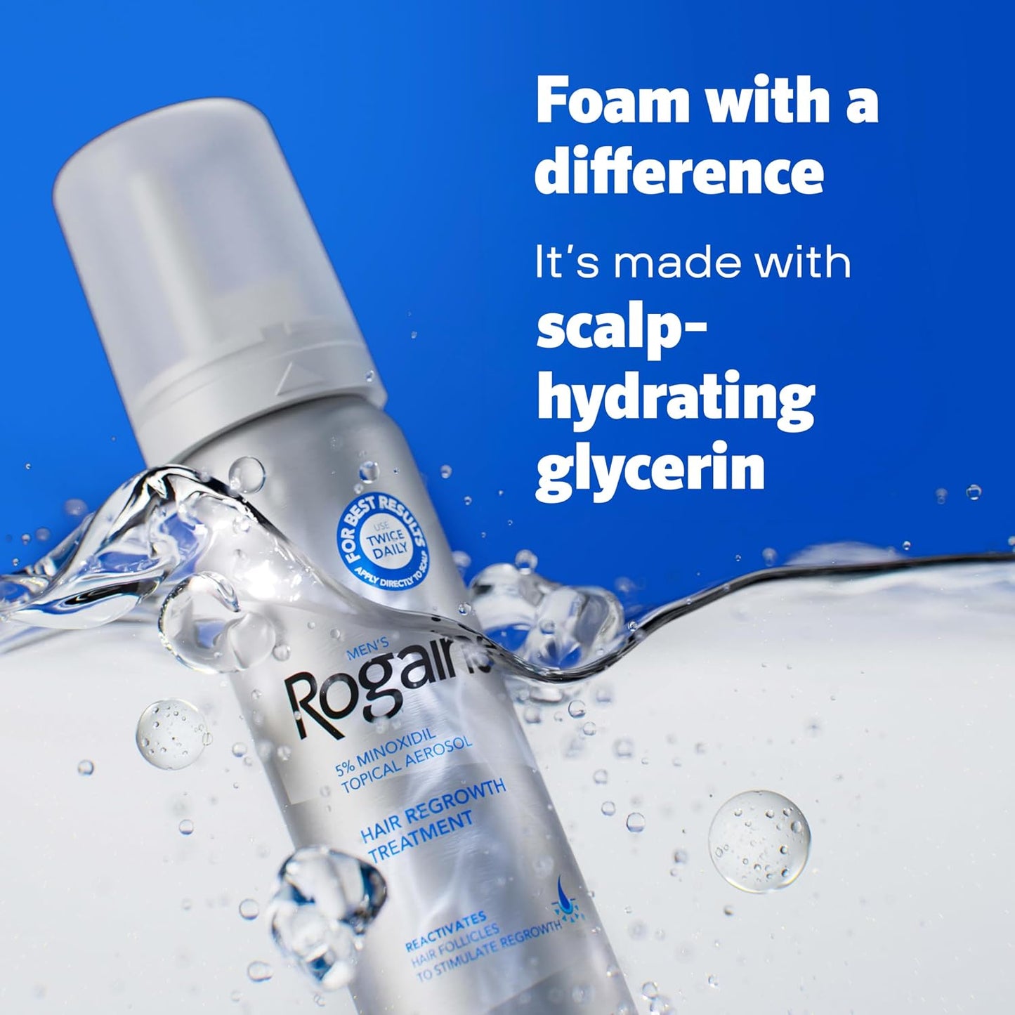 Men's Rogaine 5% Minoxidil Topical Foam, Unscented, 3 Mo Supply, 3x 2.11 Oz