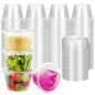 YEEHAW 100 Sets - 2 oz Jello Shot Cups with Lids, Portion Cups, Clear Disposable Plastic Jello Shot Cups for Meal Prep, Salad Dressing, Soufflé, Portion Containers (Pack of 2)